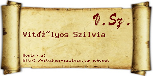 Vitályos Szilvia névjegykártya