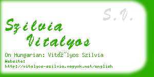 szilvia vitalyos business card